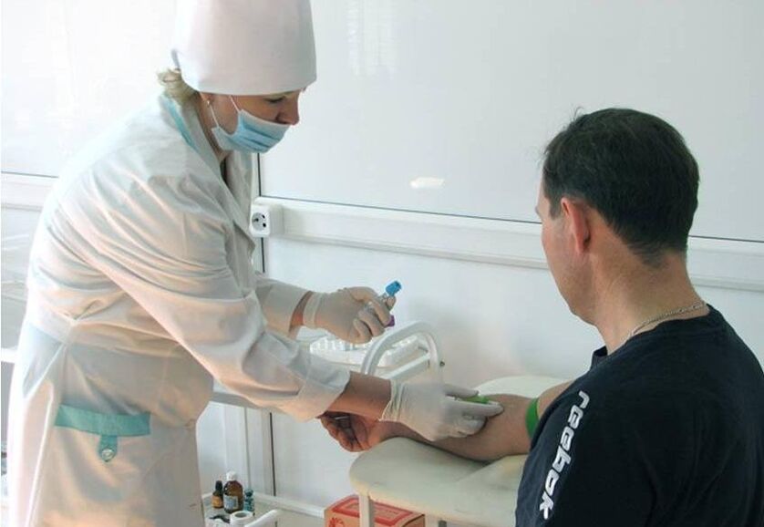 Take a blood sample to test for parasites
